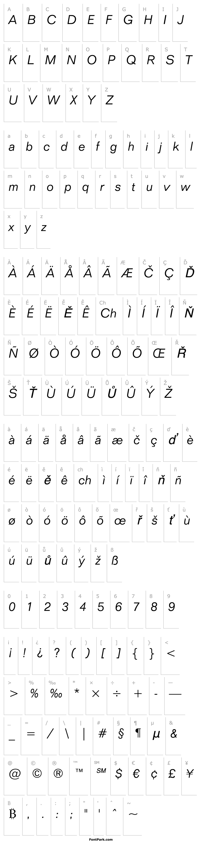 Overview Folio Lt BT Light Italic