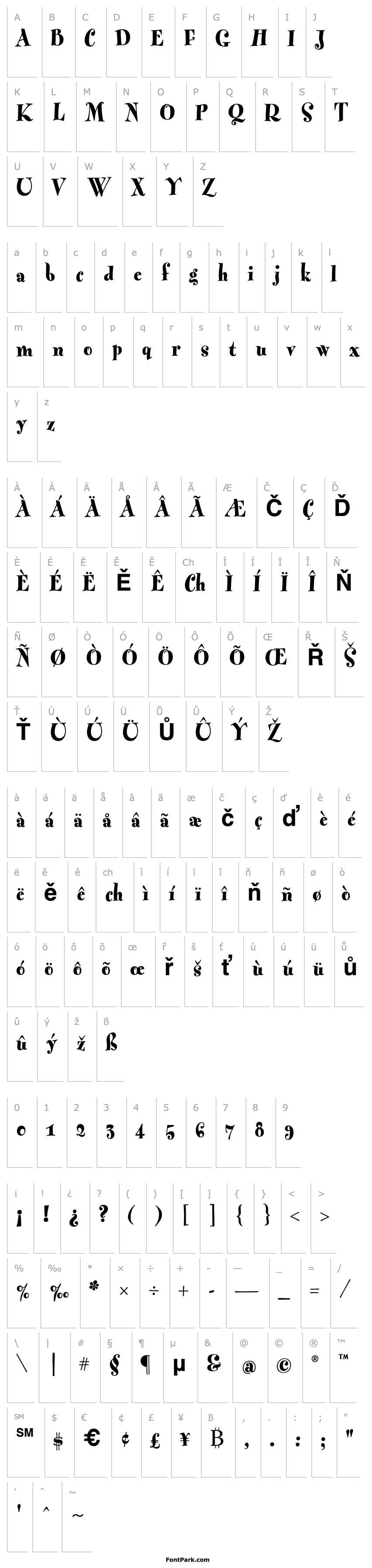 Overview Fontesque-ExtraBold