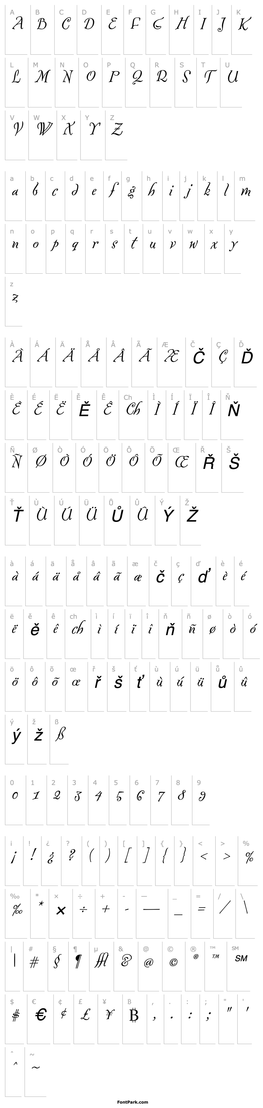 Overview Fontesque Italic