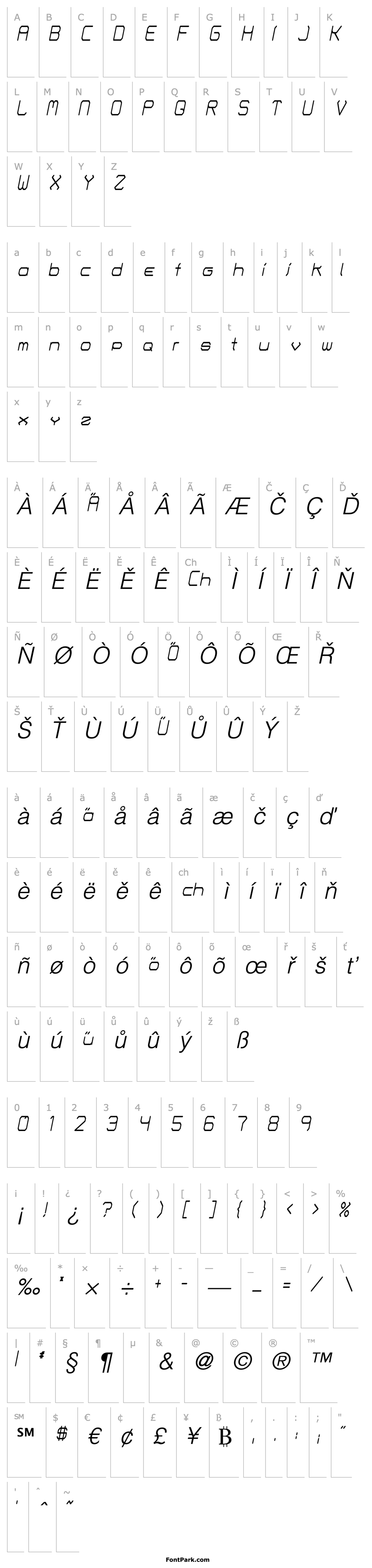 Overview Fontmaker's Choice ThinItalic