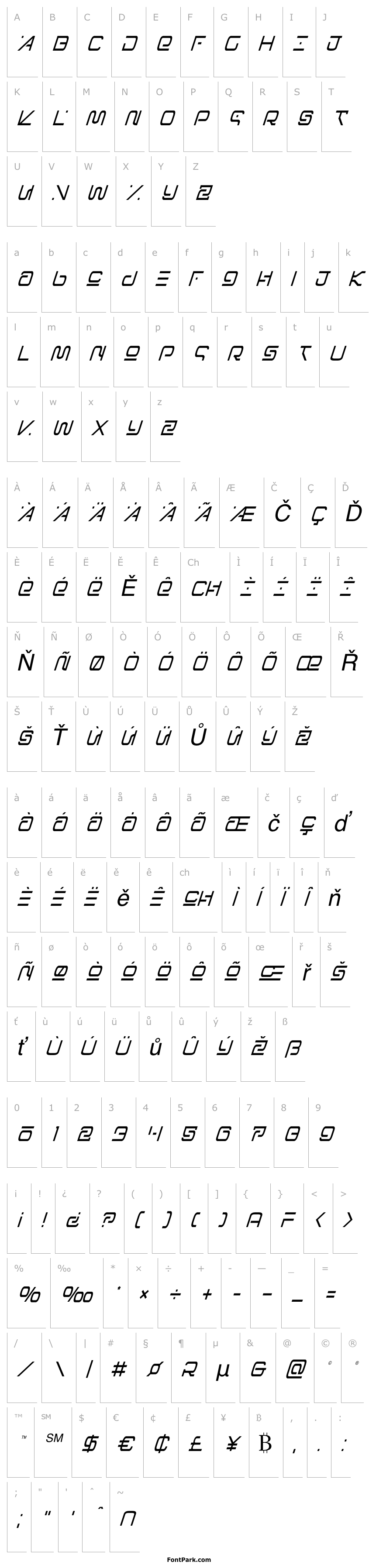 Přehled Foreign Alien Condensed Italic