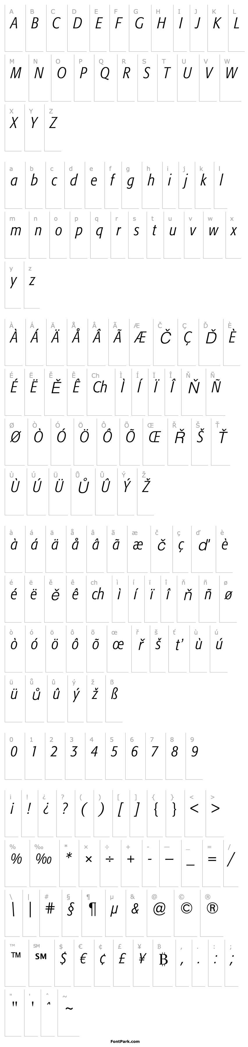 Overview Formata-LightCondensedItalic