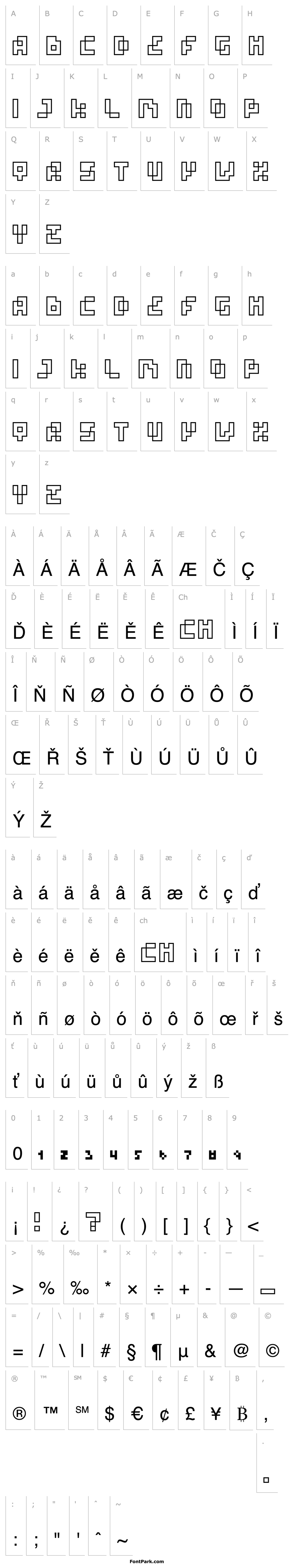 Přehled four pixel caps outline