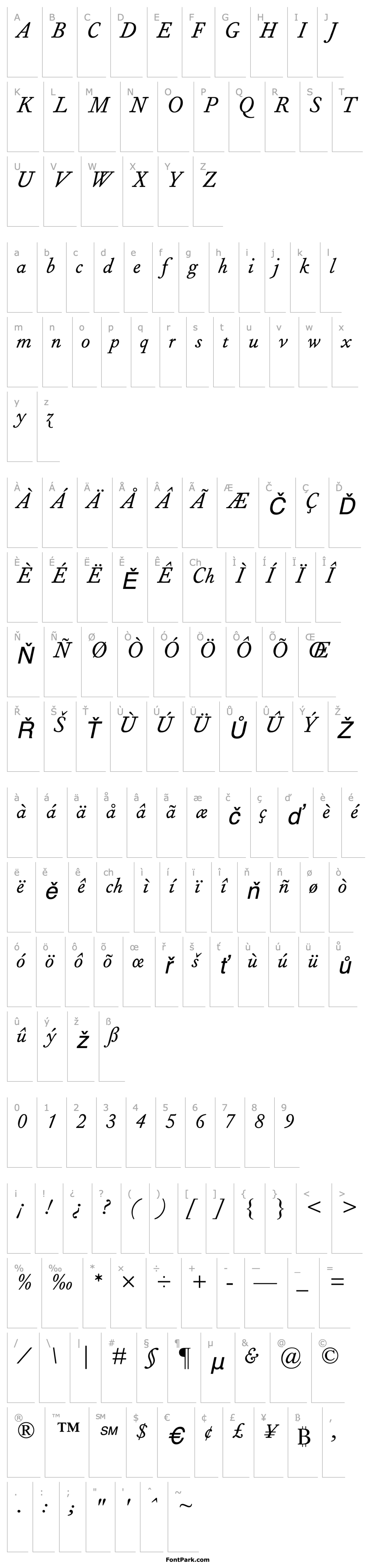 Overview FournierMTTallCaps-Italic