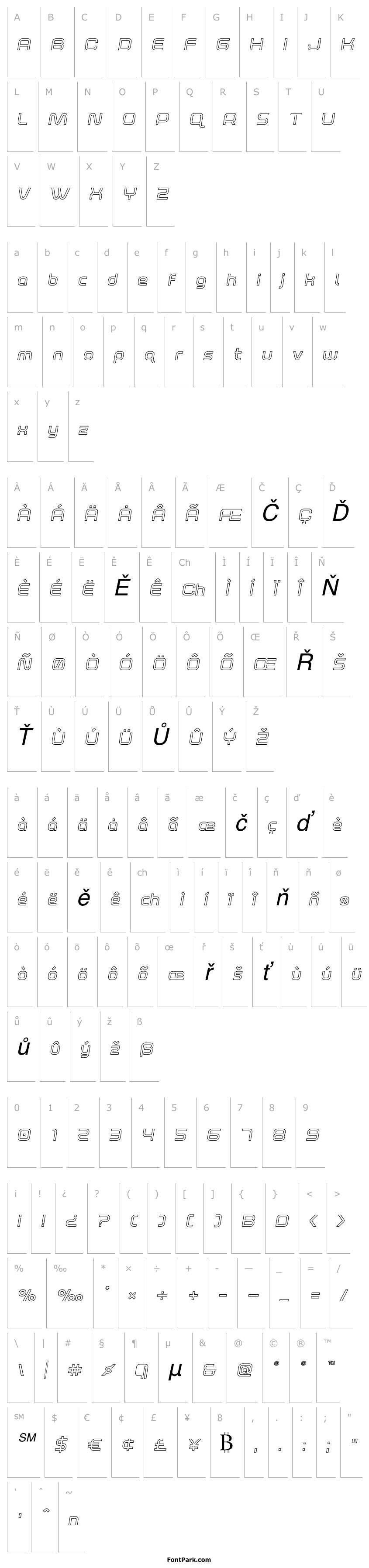 Přehled Fox on the Run Outline Semi-Italic