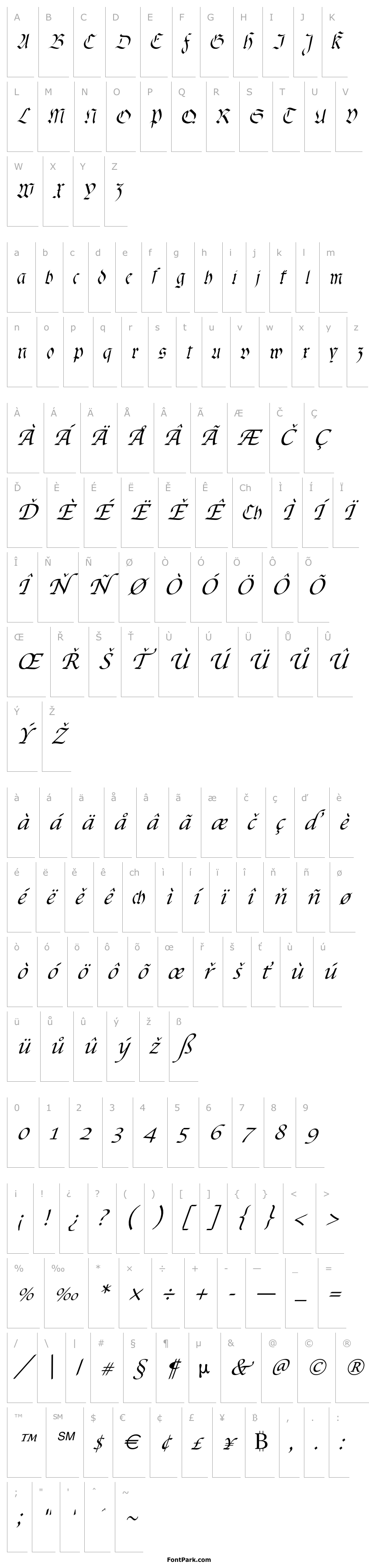 Overview fracta Italic