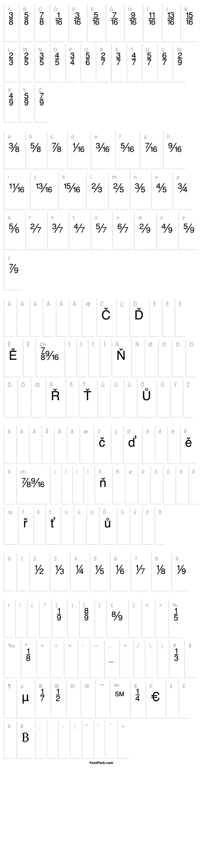 Overview FractionsSans