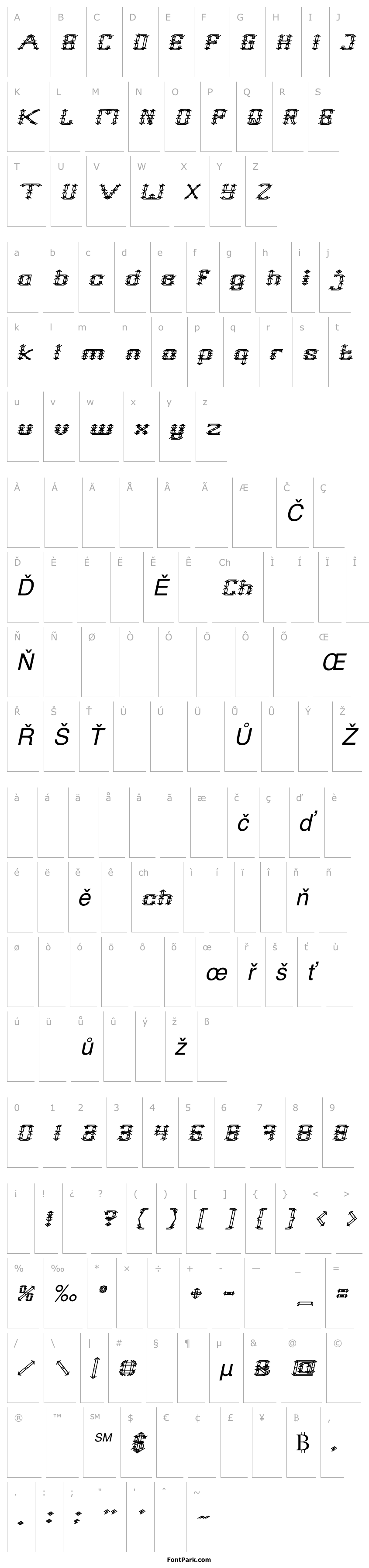 Přehled Frame Work Italic