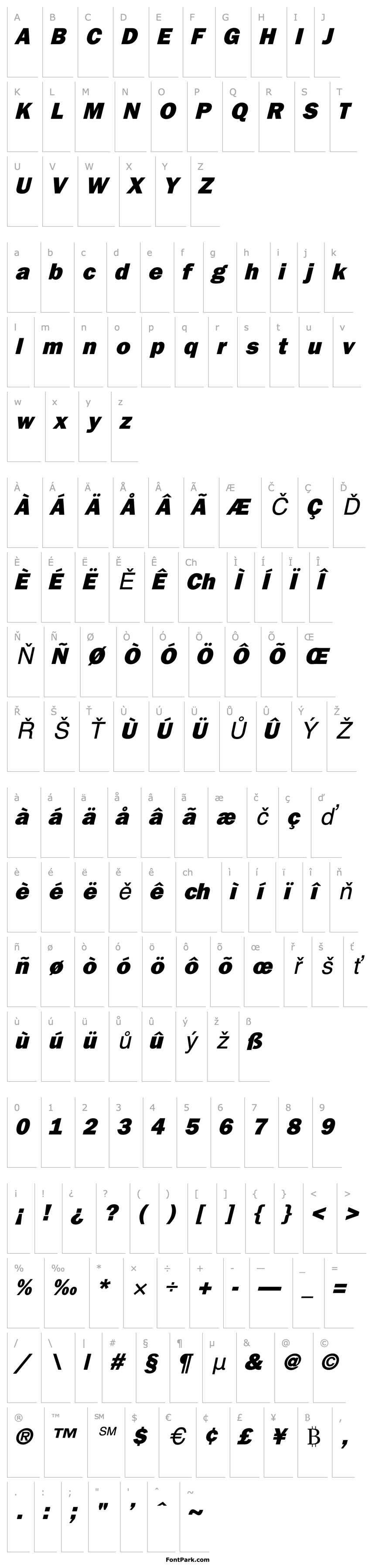 Overview Francis Gothic Italic