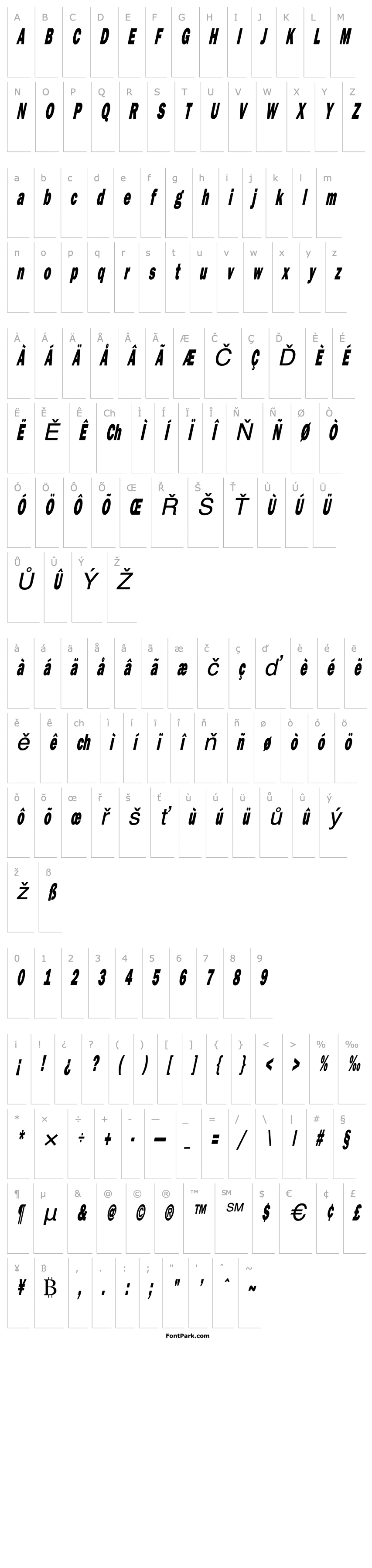 Overview Francis Gothic Thin Italic