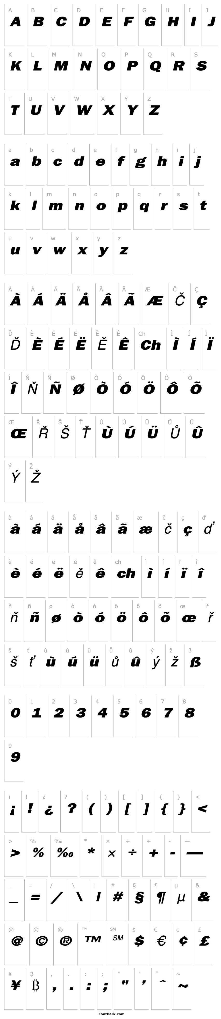 Overview Francis Gothic Wide Italic