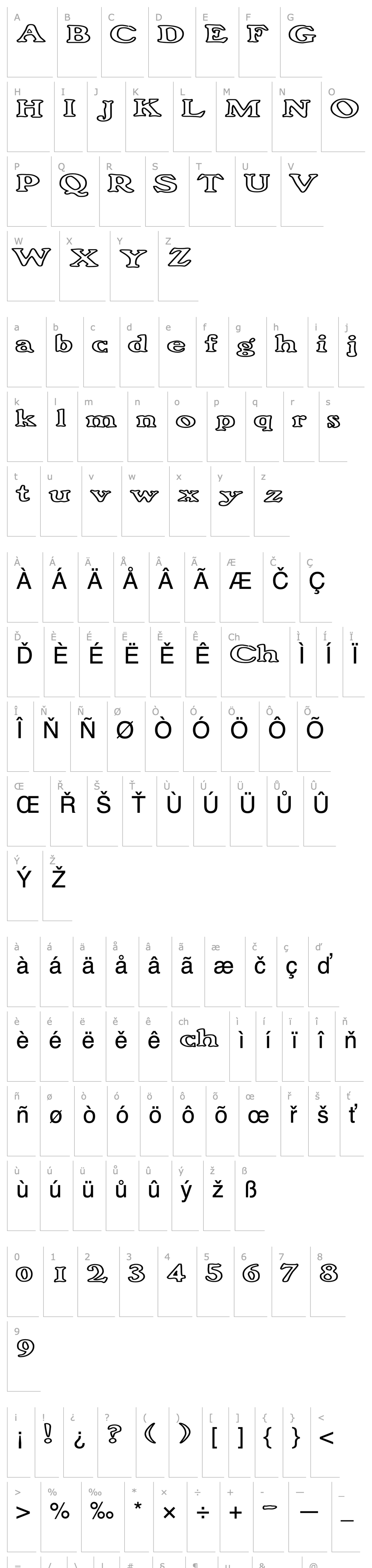 Overview FrankenFont Large Hollow