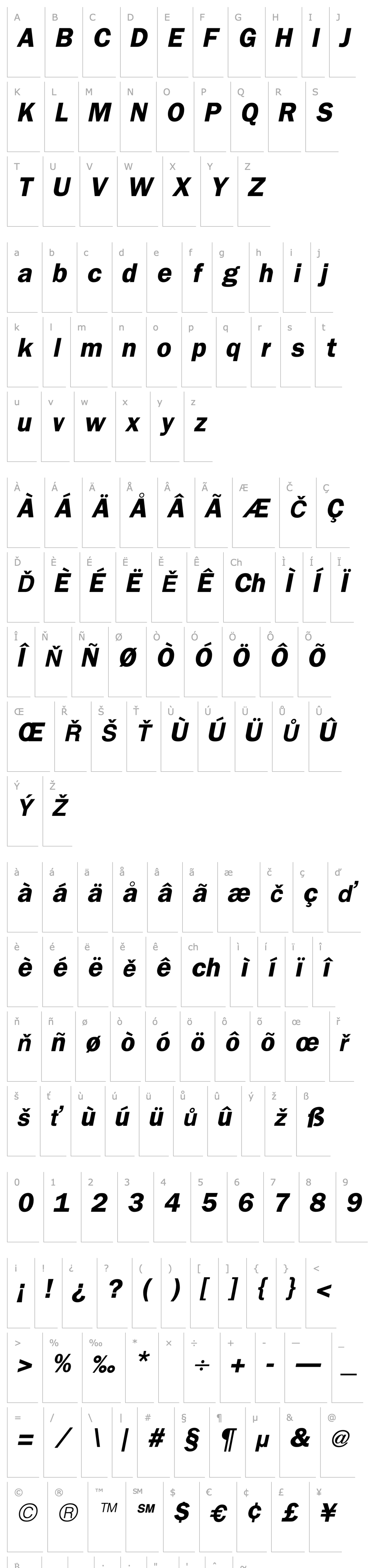 Overview Franklin Gothic Bold Italic