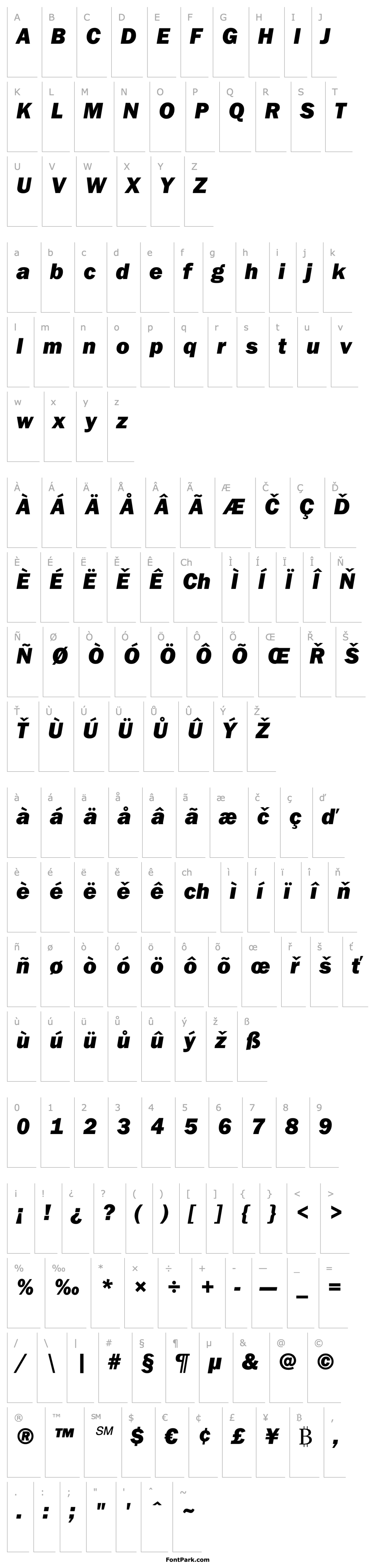 Overview Franklin Gothic Heavy Italic