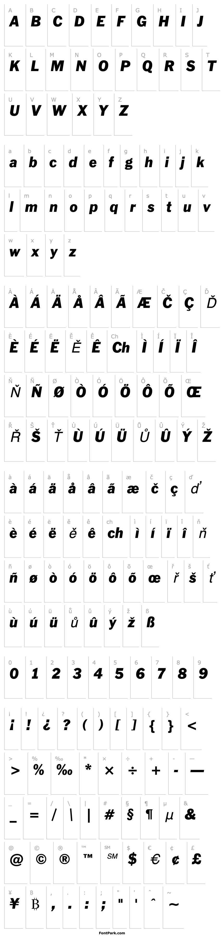 Overview Franklin Gothic Italic BT