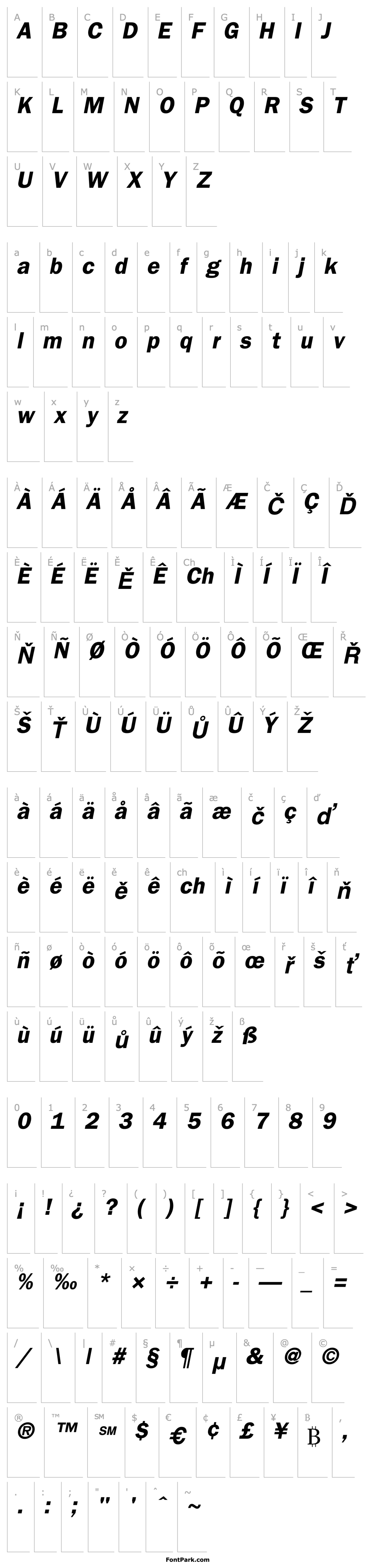 Overview Franklin Gothic SSi Semi Bold Italic