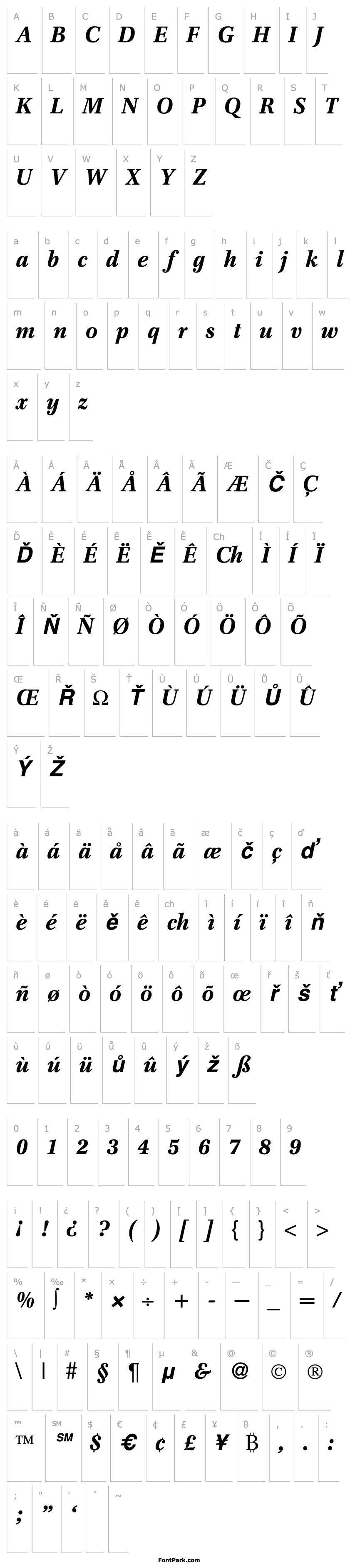 Přehled FranklinSerif-BoldItalic