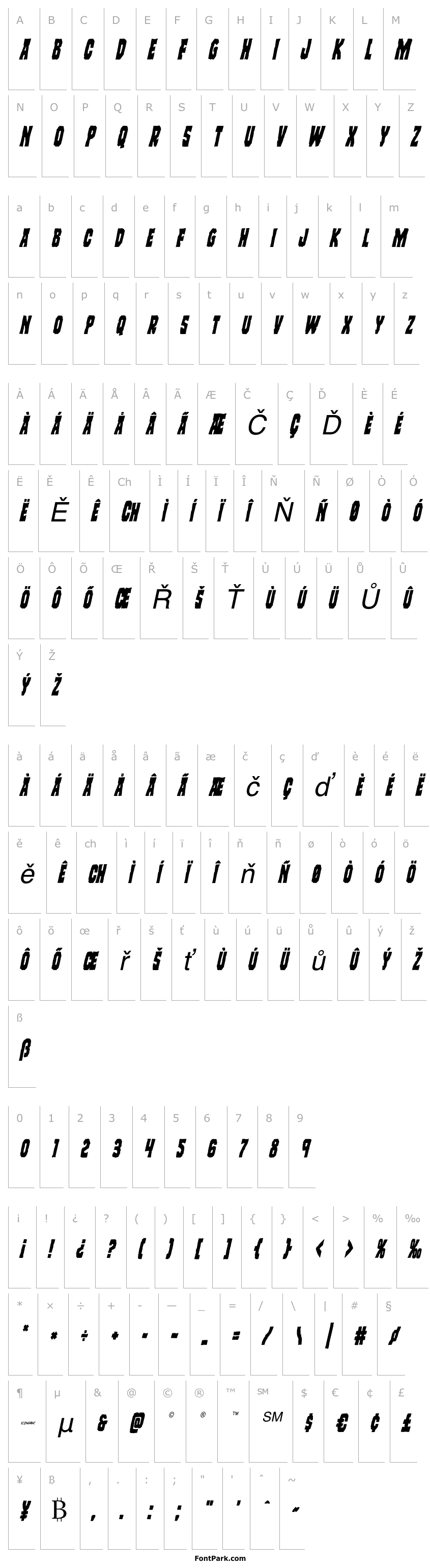 Overview Freakfinder Condensed Italic