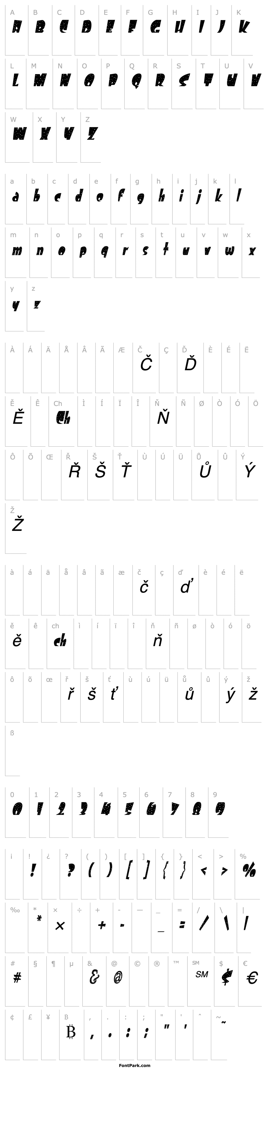 Přehled FreckleCondensed Oblique