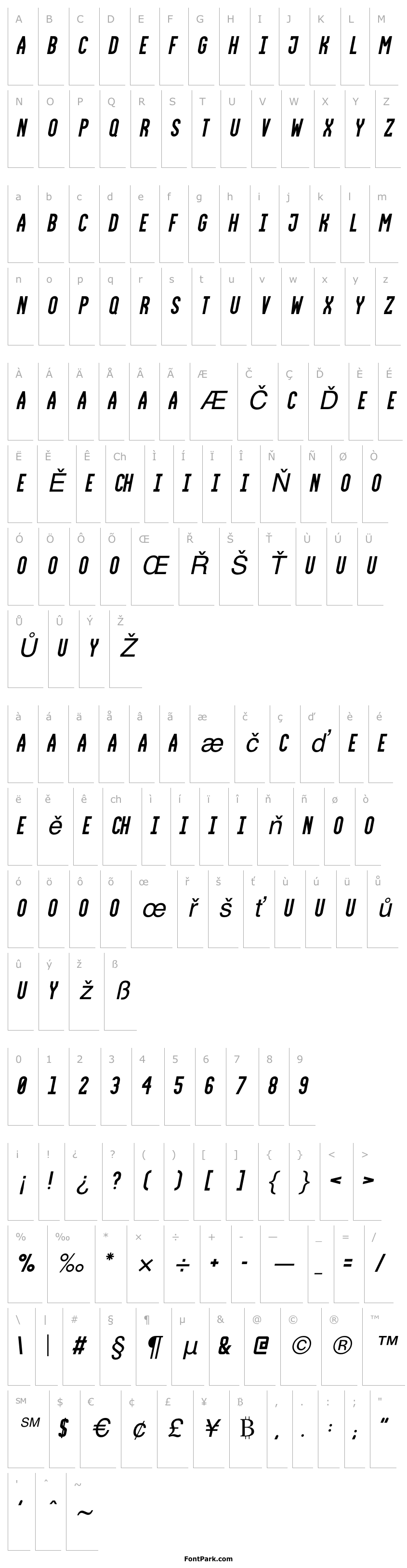 Overview FrederickSans Italic