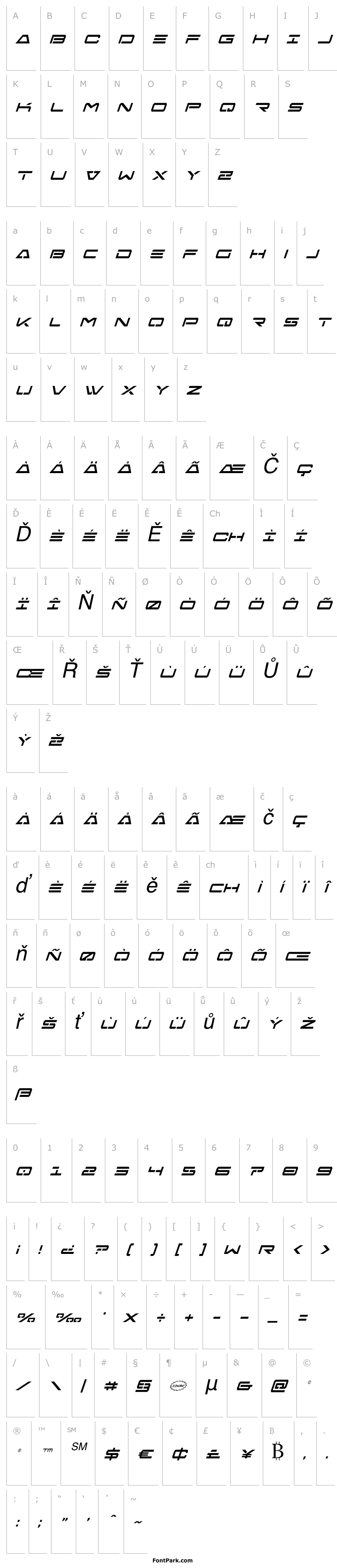 Přehled Free Agent Condensed Italic