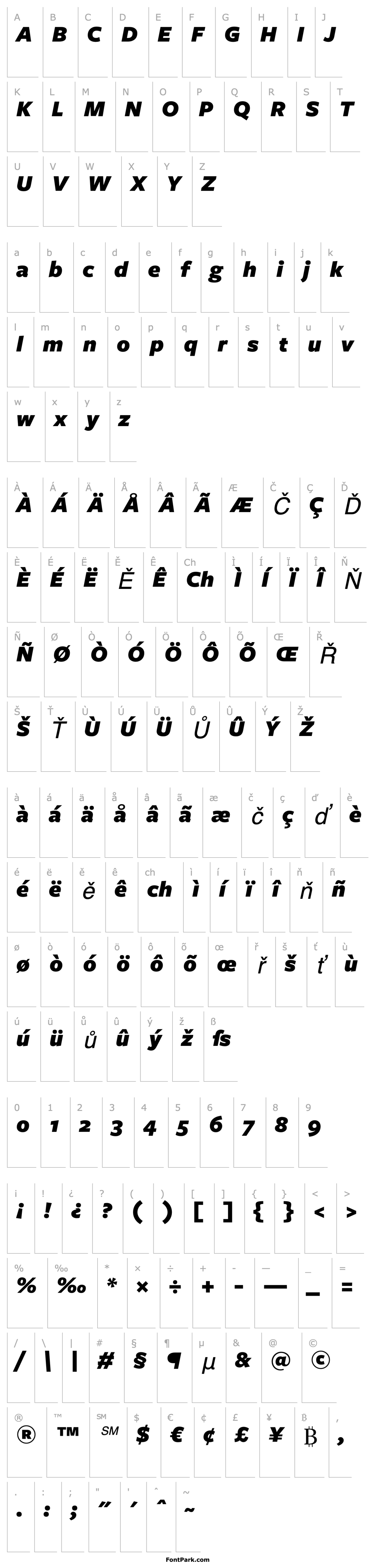 Přehled FreightSans BlackItalic