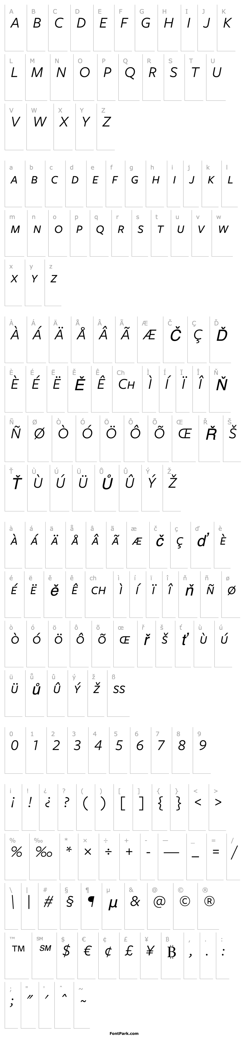 Overview FreightSans BookItalicSC