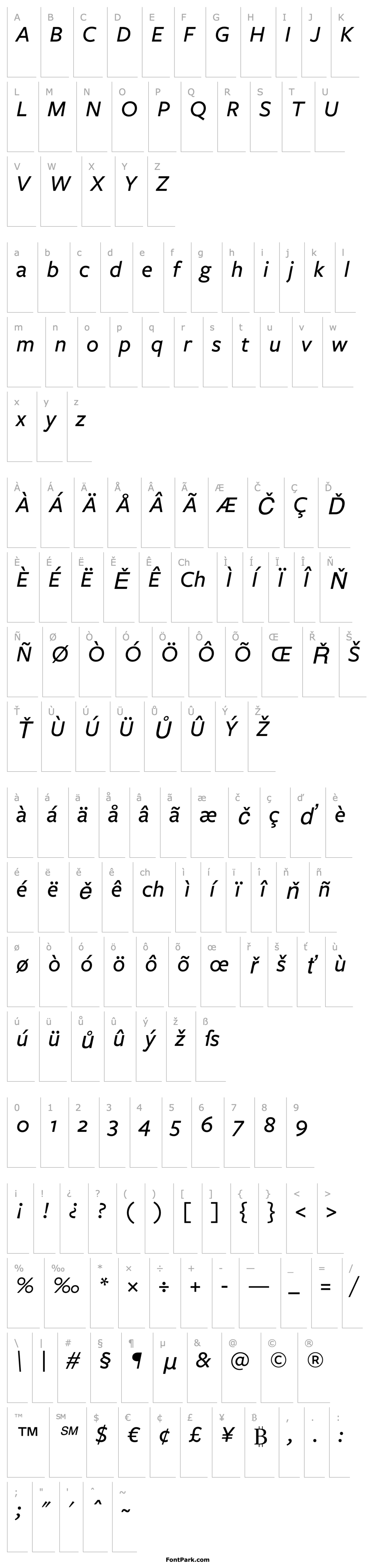 Overview FreightSans MediumItalic