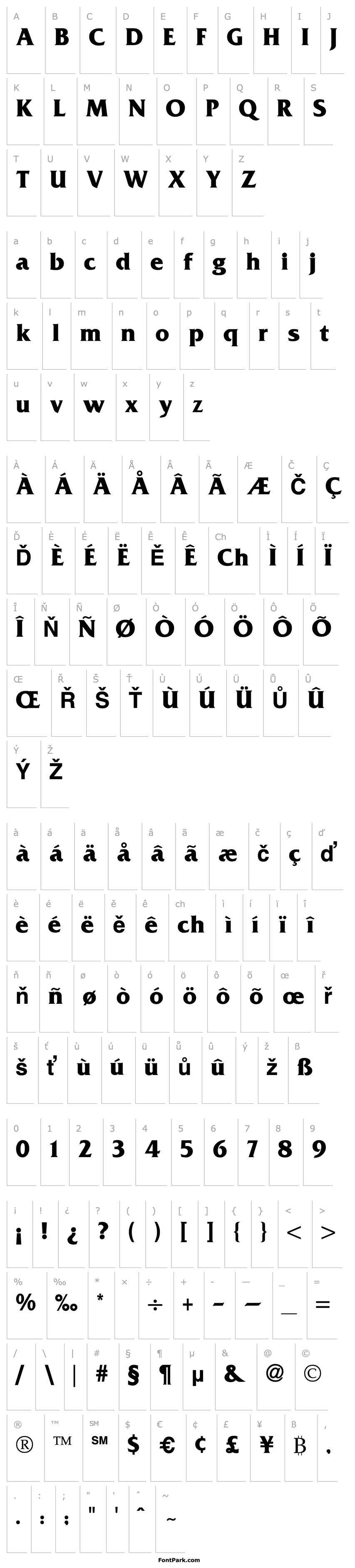 Přehled Friz Quadrata Bold