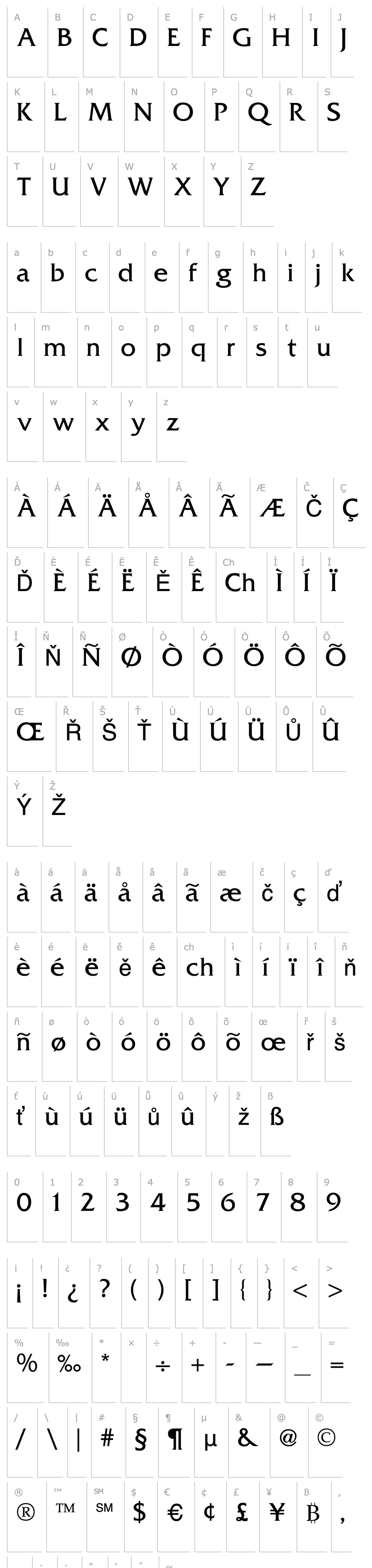 Overview Friz Quadrata Regular