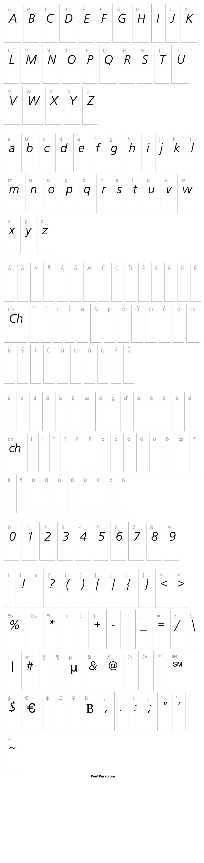 Overview Frugal Sans Light Italic