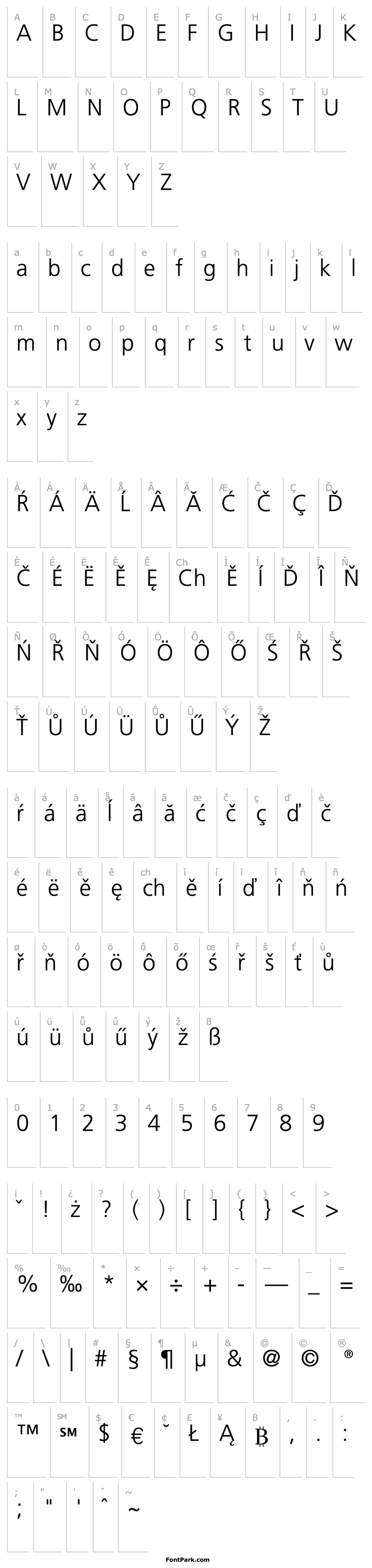 Overview Frutiger CE 45 Light