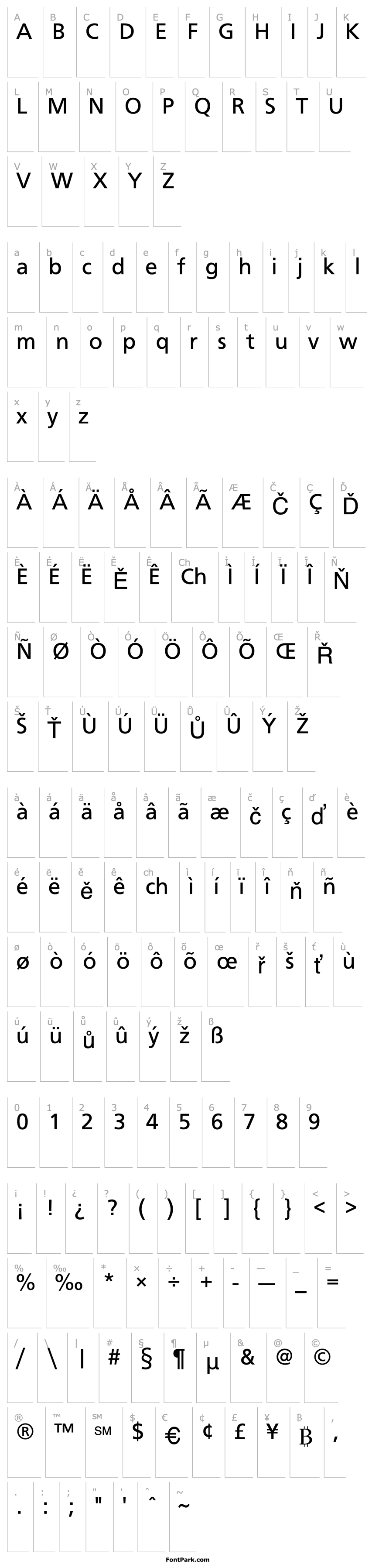 Overview Frutiger Normal