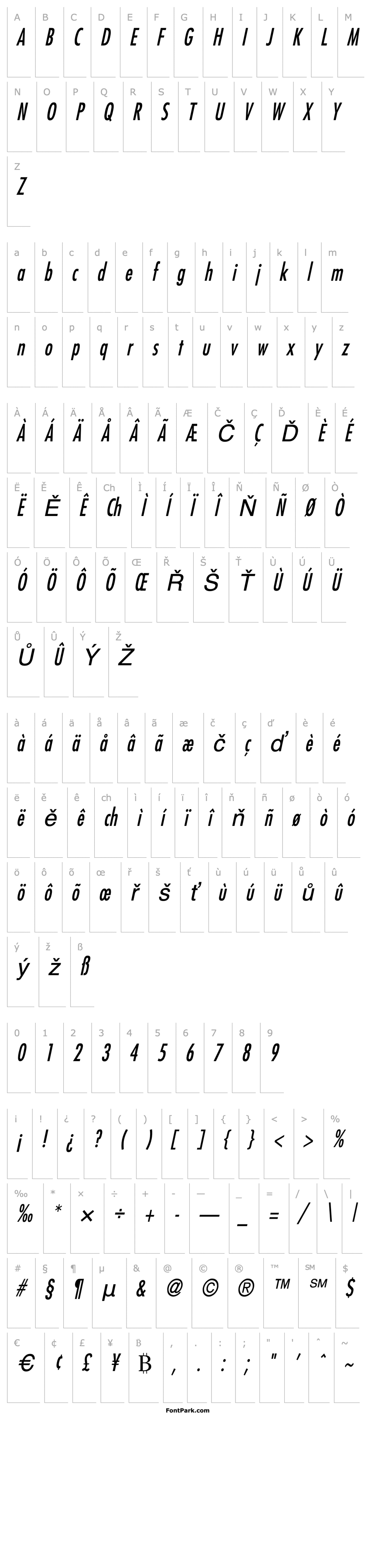 Overview Fuji Condensed Italic