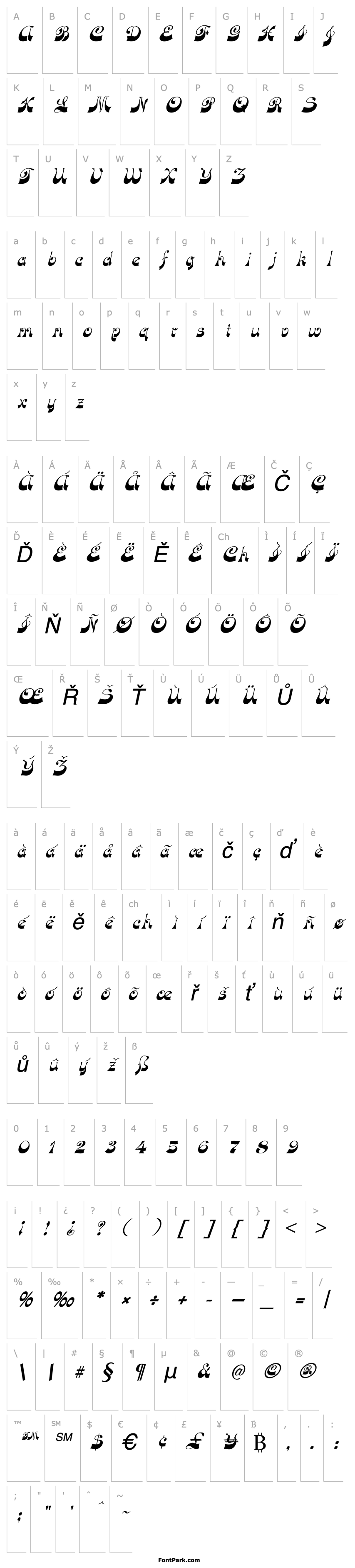 Overview FunkyFaceUpright Italic