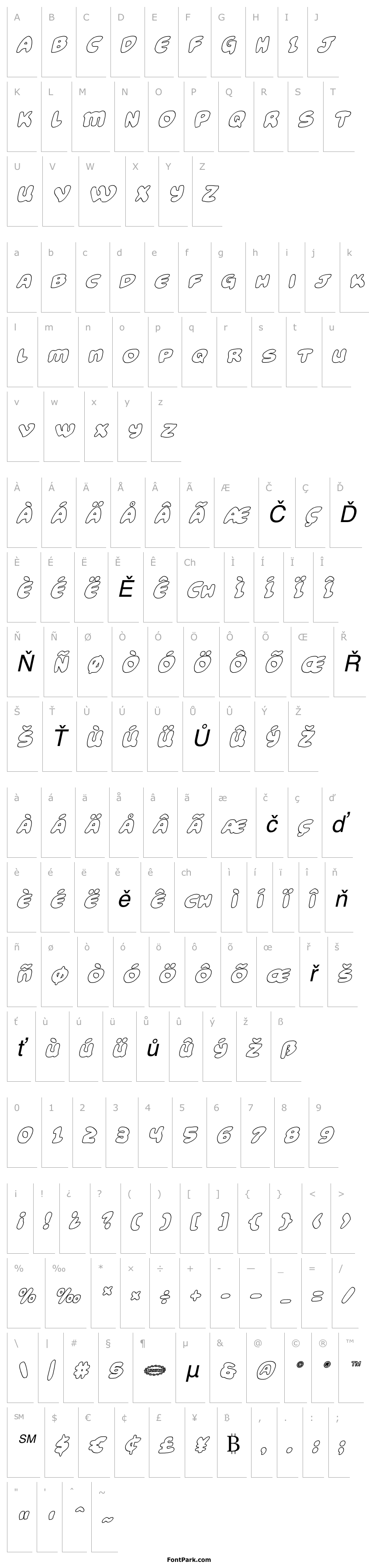 Přehled Funny Pages Outline Italic