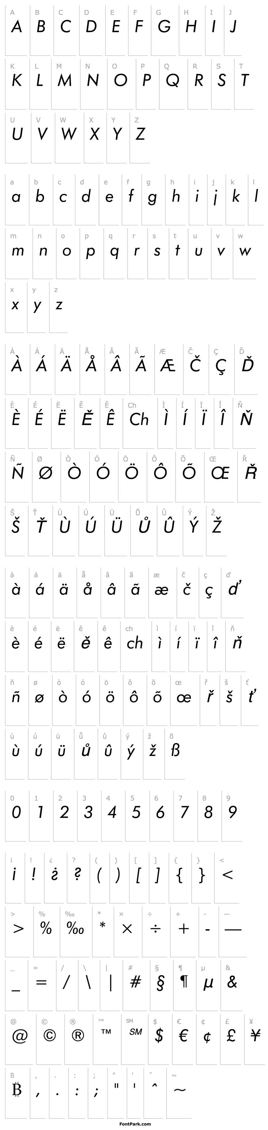 Overview Futura Bk BT Book Italic