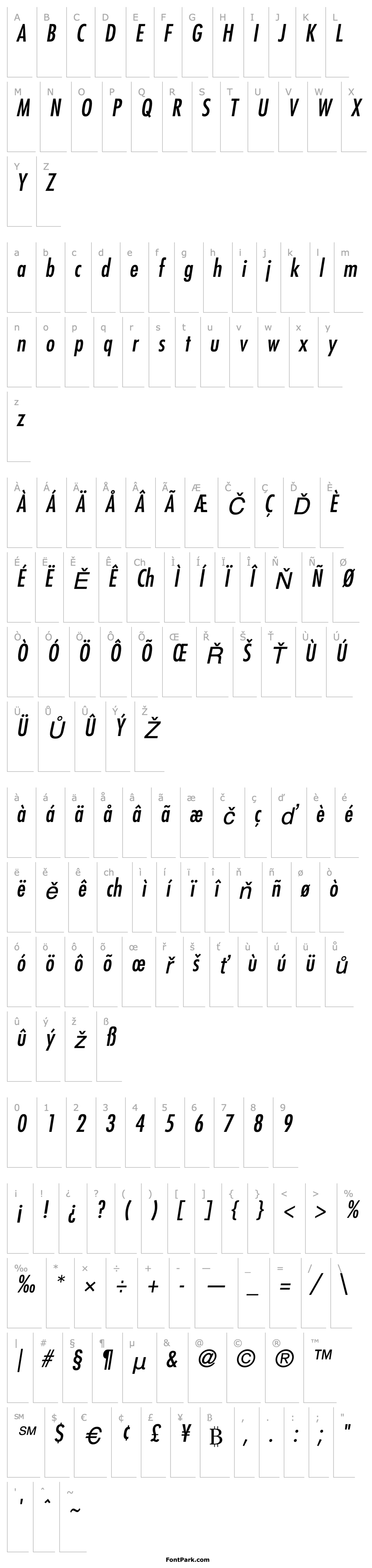 Overview Futura-CondensedMedium Oblique