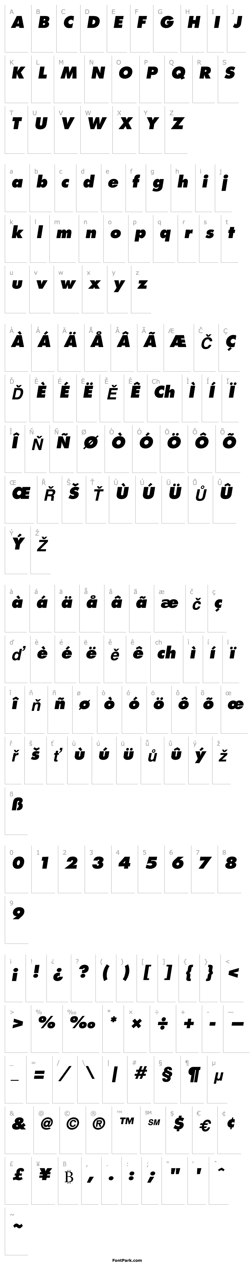 Overview Futura-ExtraBold Oblique