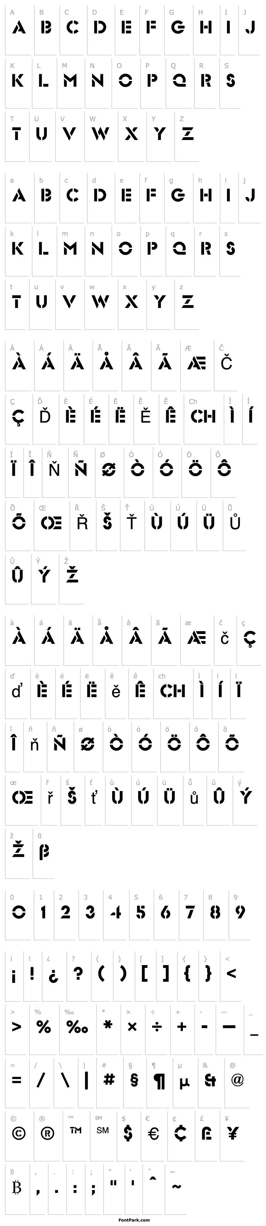 Overview Futura Stencil ICG