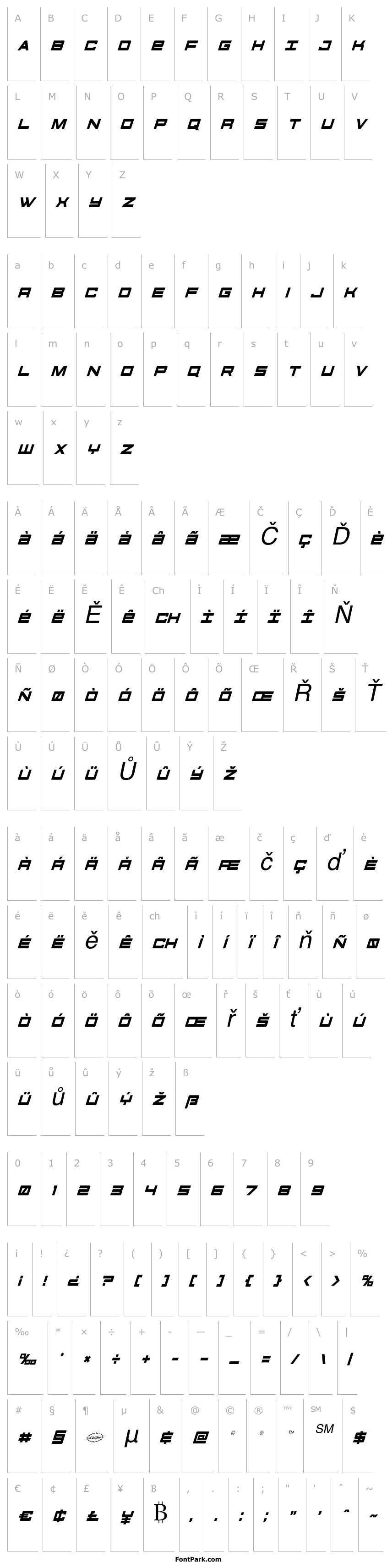 Přehled Future Forces Condensed Italic