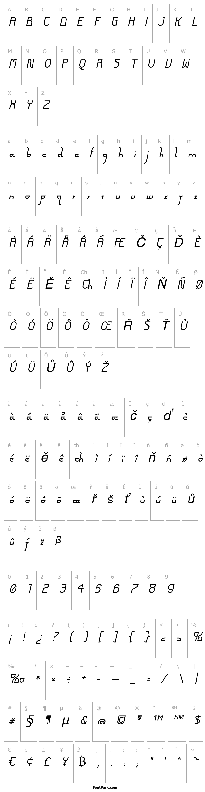 Přehled Futurex Arthur Italic