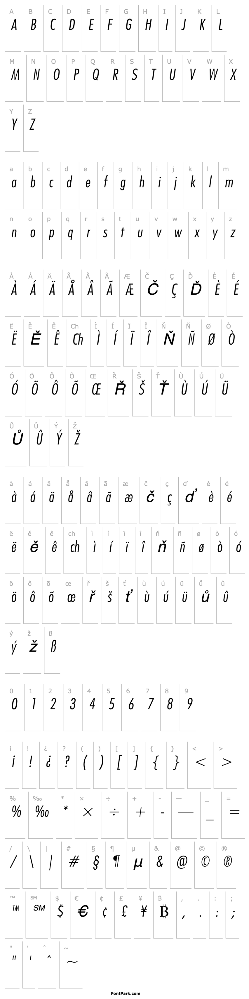 Overview Futuri Condensed Light Oblique