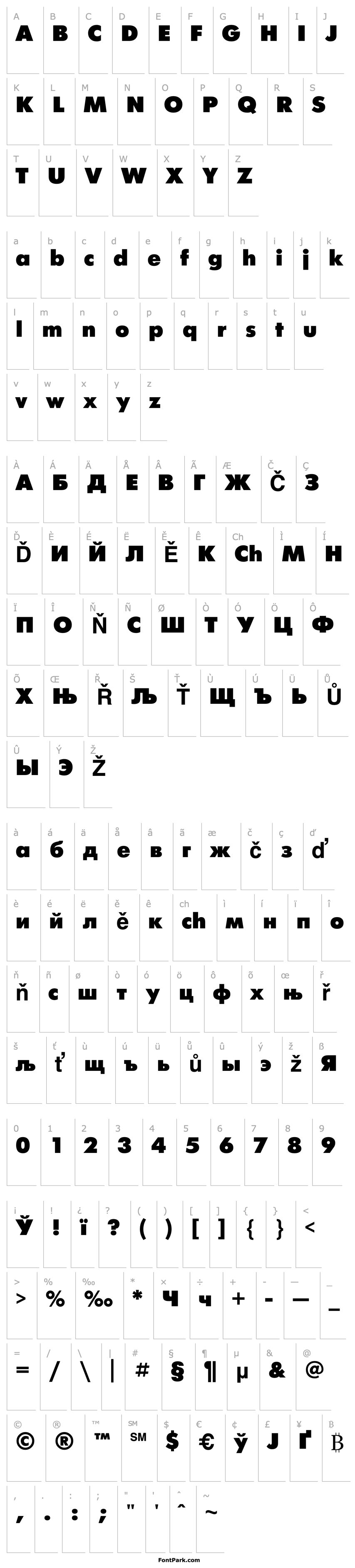 Overview FuturisExtra Bold Cyrillic@