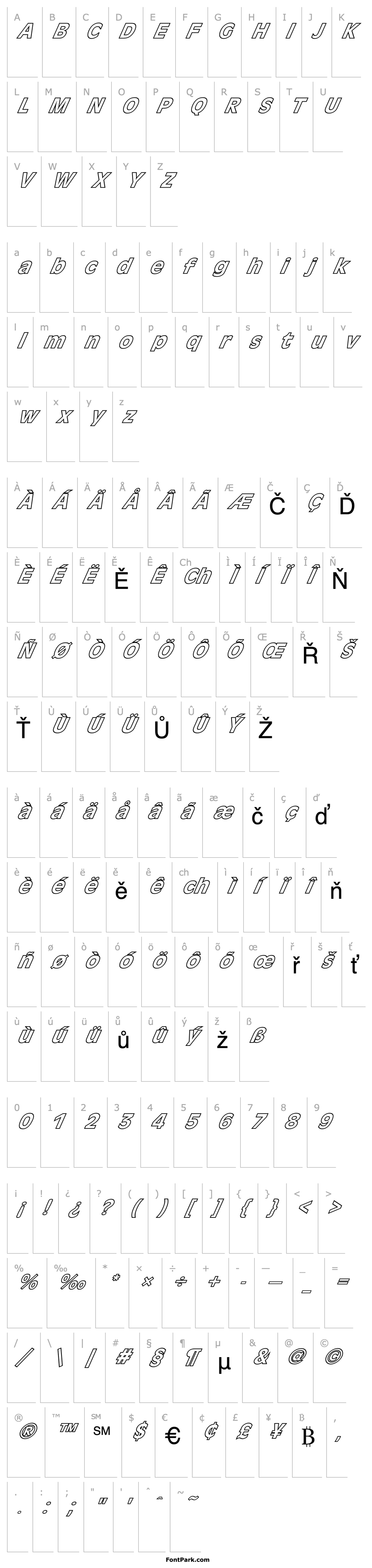 Přehled FZ BASIC 1 HOLLOW ITALIC