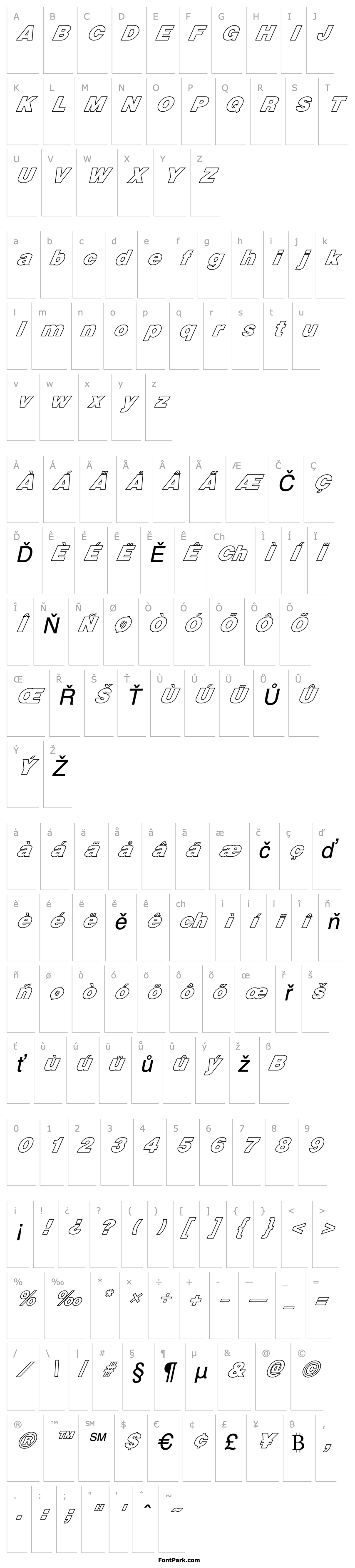 Přehled FZ BASIC 13 HOLLOW ITALIC