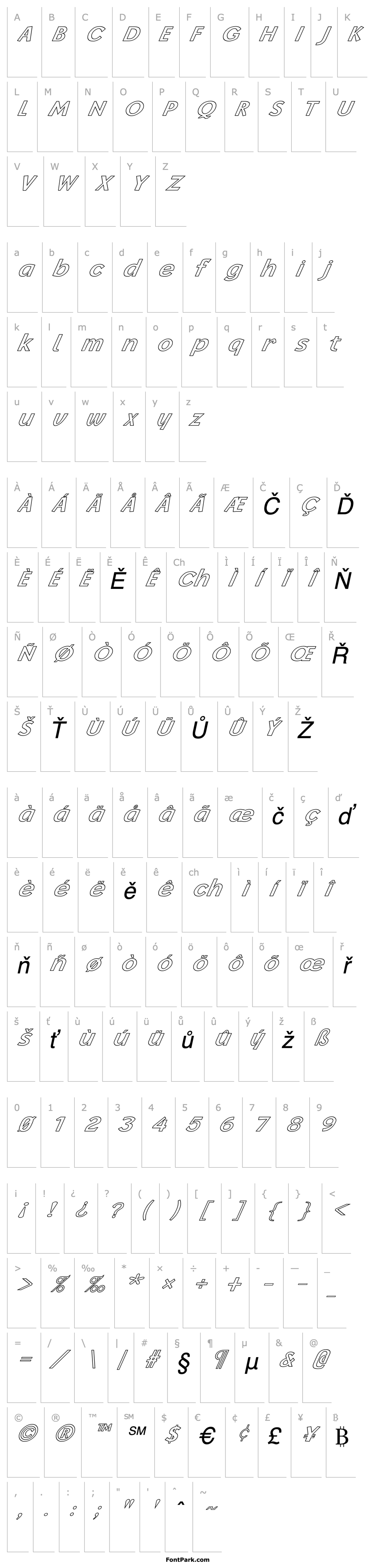 Overview FZ BASIC 14 HOLLOW ITALIC