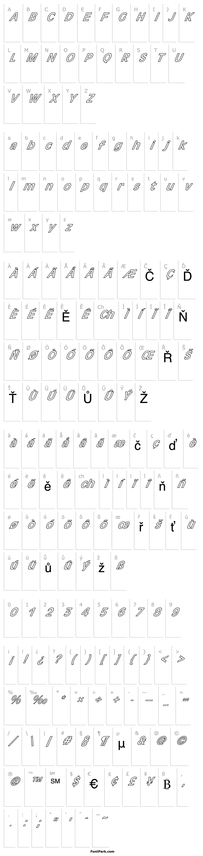 Overview FZ BASIC 2 HOLLOW ITALIC