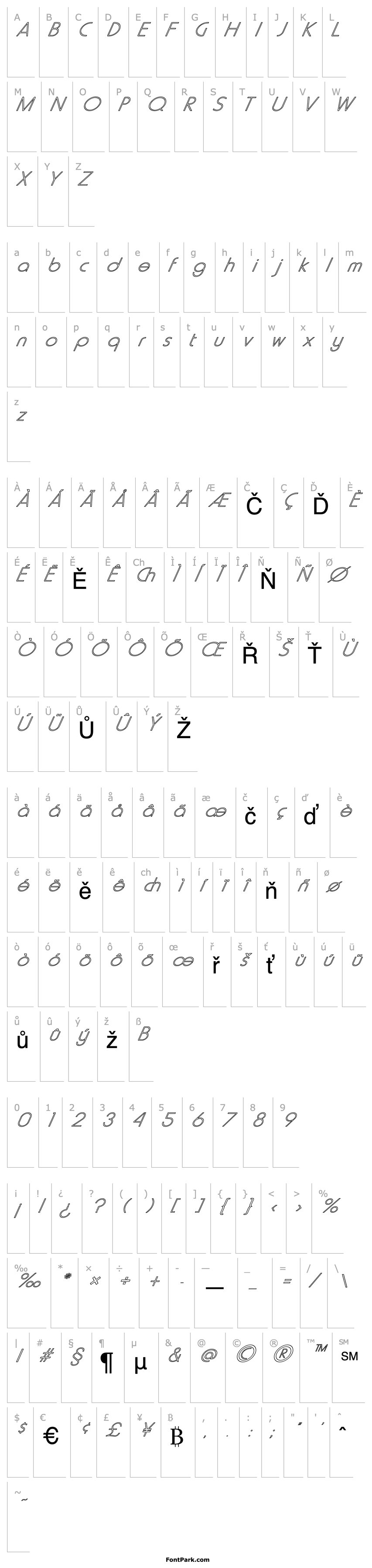 Overview FZ BASIC 20 HOLLOW ITALIC