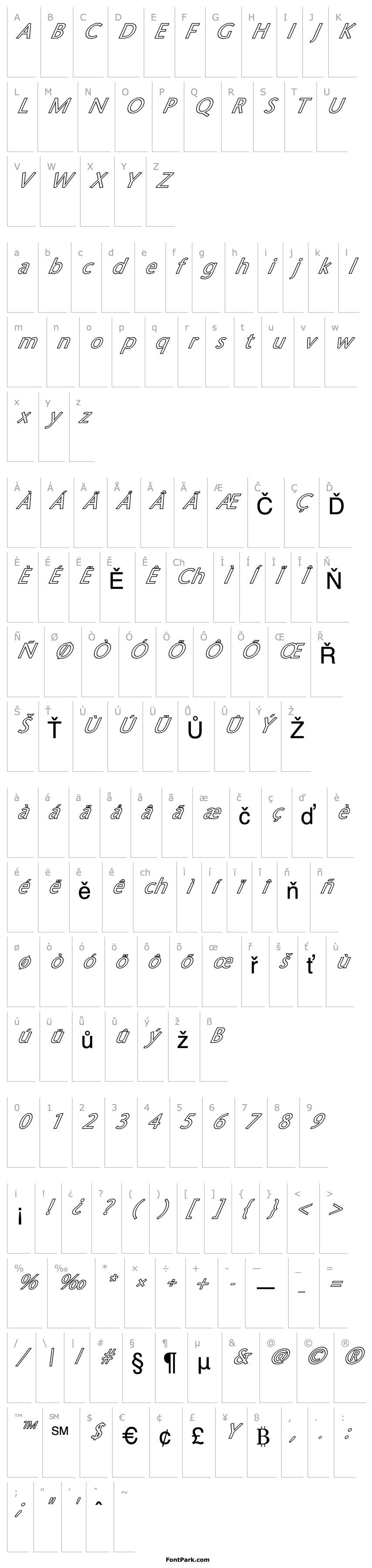 Overview FZ BASIC 25 HOLLOW ITALIC